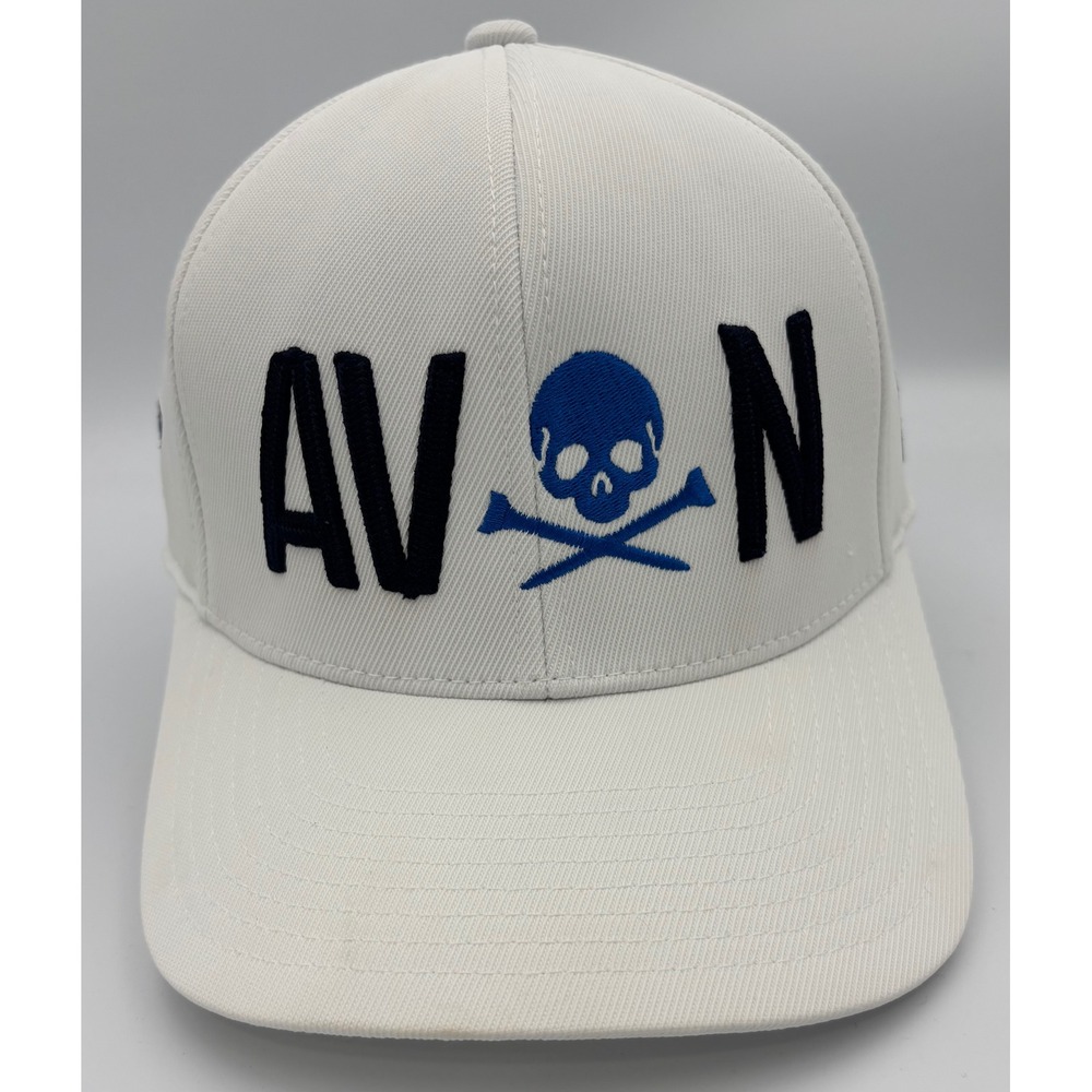 G/FORE Men OS Hat White AVON Skull Snapback Cap